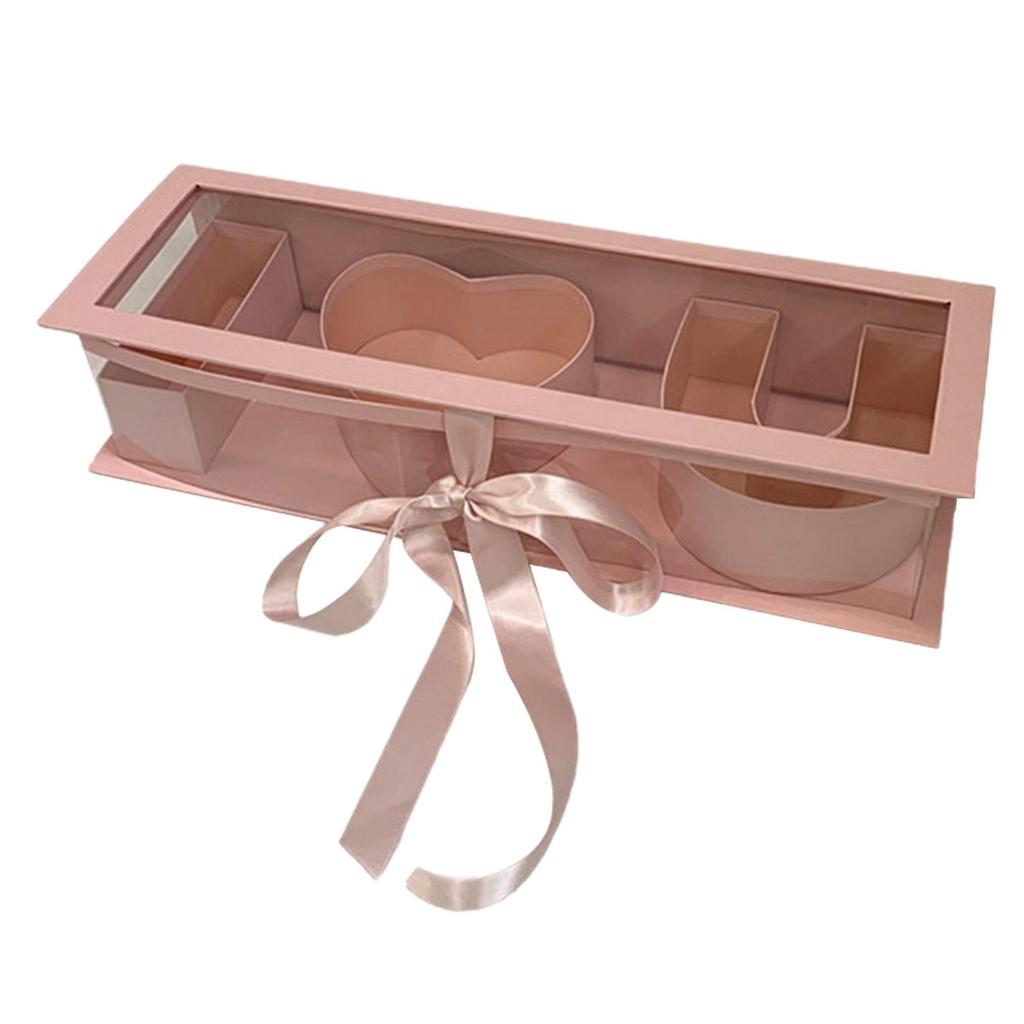 Заполняемые буквы с видимой прозрачной крышкой Декор на день матери Пустая подарочная коробка для цветов для шоколада Валентинки Подружка невесты Сделай сам