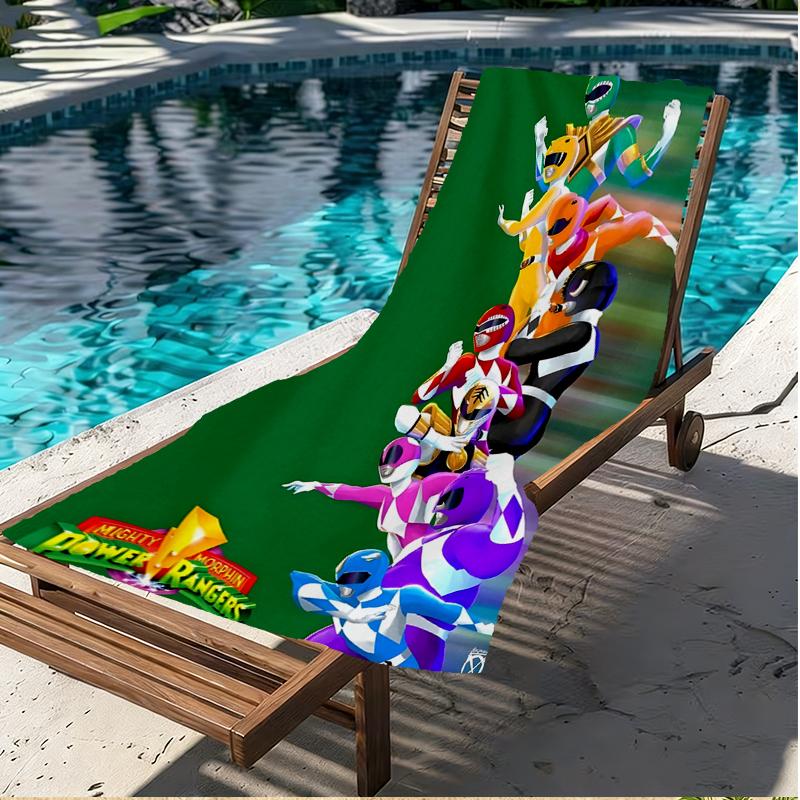 Mighty Morphin Power Rangers Print Beach Towel, Versatile Lightweight Absorbent Beach Towel for Pool Surf Yoga Bathroom, Perfect Birthday Holiday Gift
