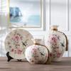Ceramic Vase Three Piece Set for Home Decoration Flower Arrangement, European Retro Ceramic Ornament