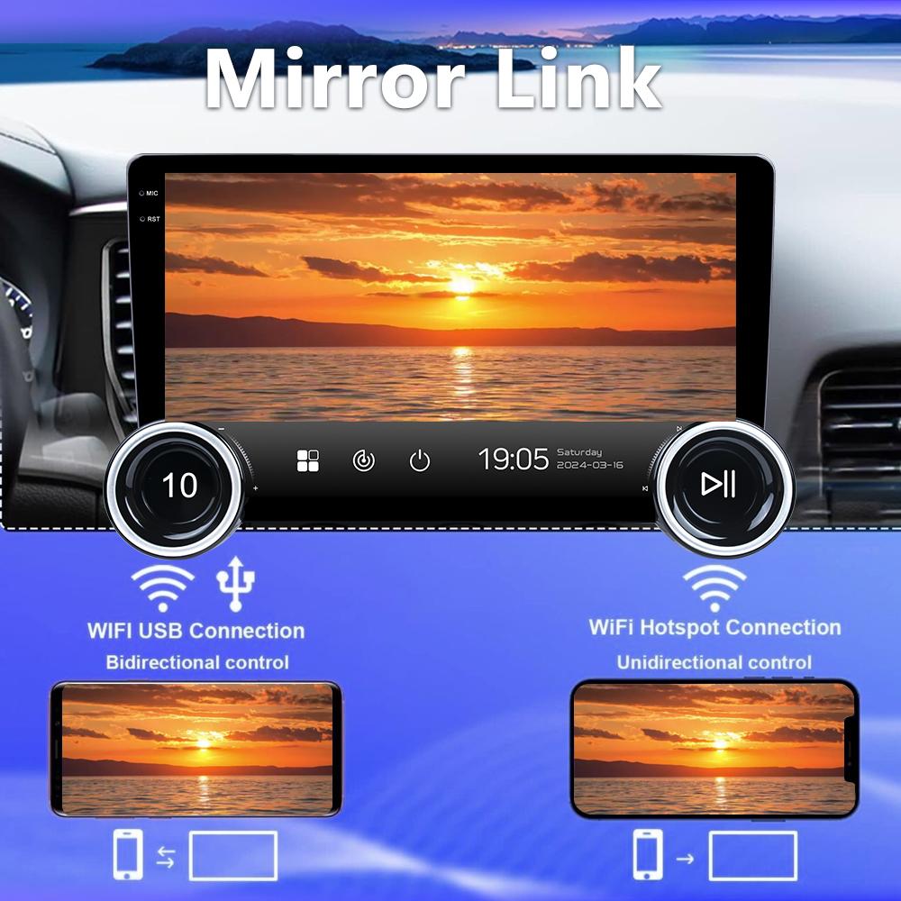 Reakosound Android 4 Core Car Radio 10.1" High Definition GPS Navigation Bluetooth Universal Car Multimedia Player Carplay Stereo