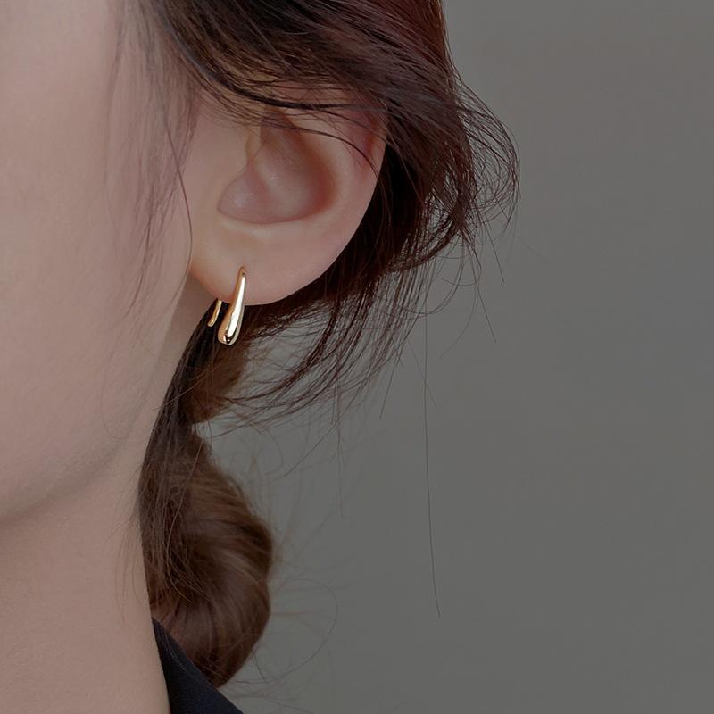 2022 Trend: Women's 925 Sterling Silver Teardrop Ear Hook Dangle Earrings, Simple Stud Design, Niche INS Style