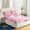 Узор Розовый Фламинго Шапка на Кровать Комплект из Трех Предметов Цифровая Печать Постельное Белье Шапка на Кровать Комплект из Трех Предметов Дети И Взрослые