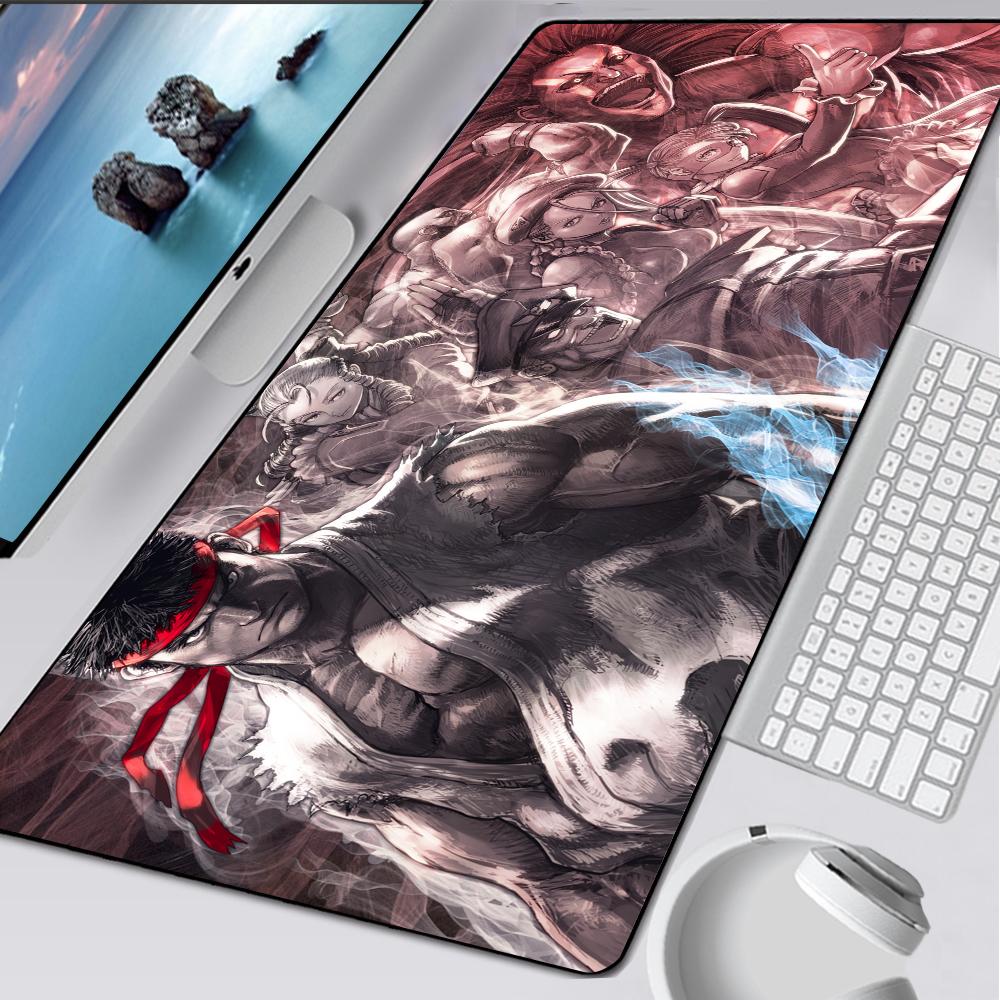 Street Fighter Large Gaming Mouse Pad Computer Mousepad Pc Gamer Mouse Mat Laptop Mausepad Mouse Carpet Keyboard Mat Desk Pad