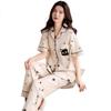 Miiow Women's Cotton Pajamas 2026 New Summer Thin Short Sleeve Three-Piece Premium Loungewear Set