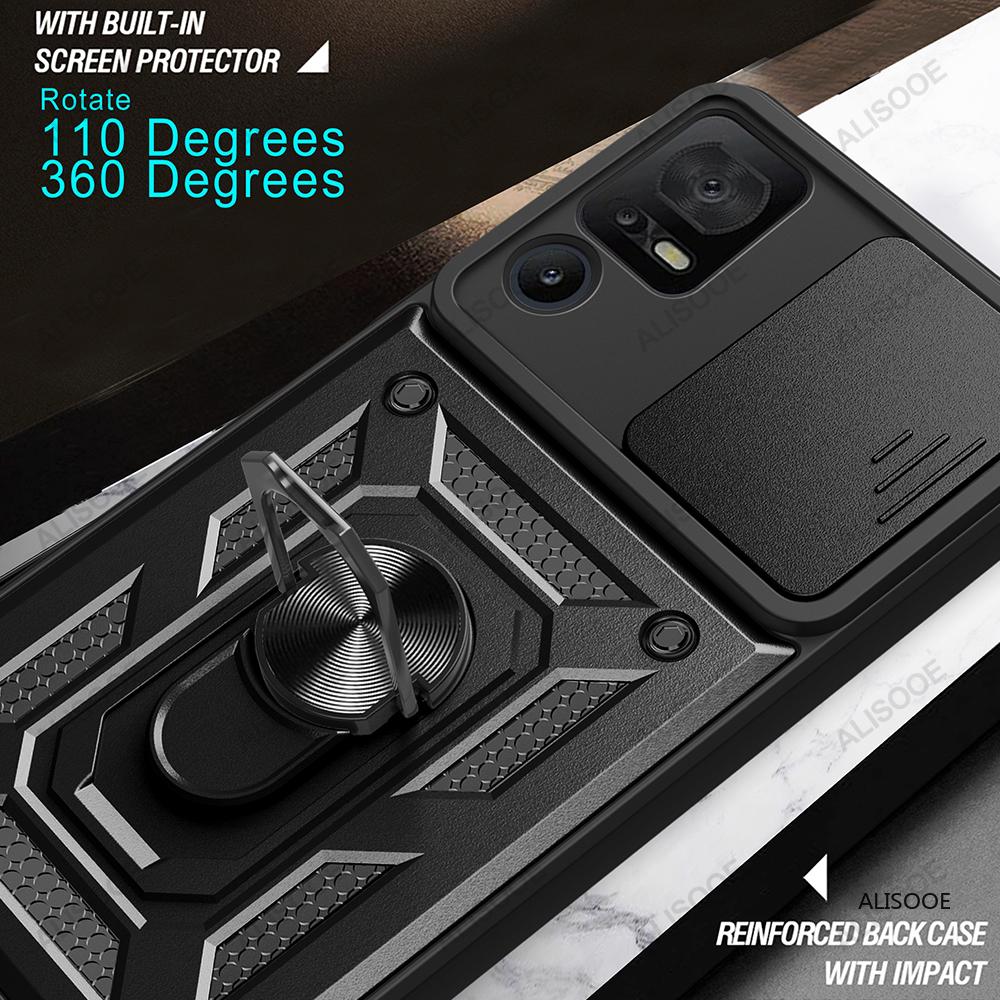 Бронированный чехол для TCL 40 SE, защитный чехол для объектива камеры, кольцо-подставка, чехол для держателя TCL 40 SE, чехол