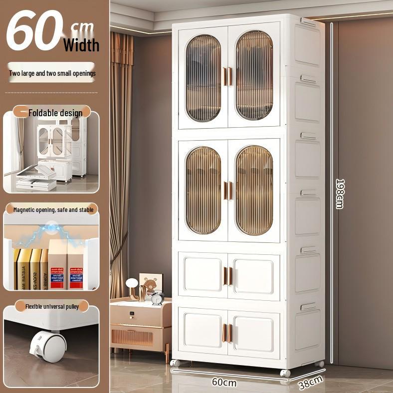 No-Installation Child's Wardrobe: Durable, Multi-Layer Folding Storage Cabinet