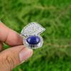 925 Sterling Silver Oval Lapis Lazuli Gemstone Mother Statement New Ring Jewelry