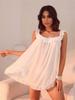 Romance Short Lace Sleepdress Woman Sexy Lingeri Sheer Mesh Pajamas Cute Sweet Style Sleepwear Erotic Underwear Sexy Set