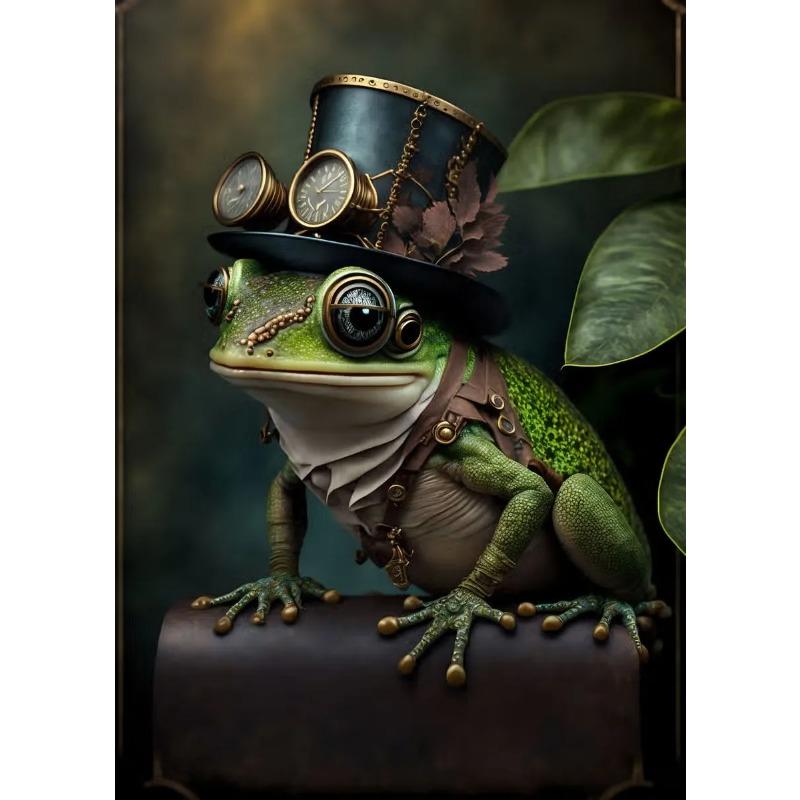 Ретро Череп Лягушка Сова Ворон Стимпанк Портрет Винтаж Животное Плакат Печать Холст Картина Настенные Картины Домашний Декор