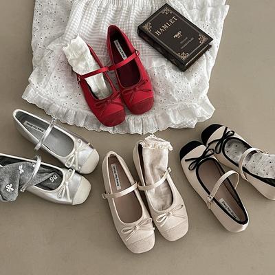 Новые весенние туфли-балетки с бантом-бабочкой для женщин, уличная обувь для платья, женские туфли на плоской мягкой подошве