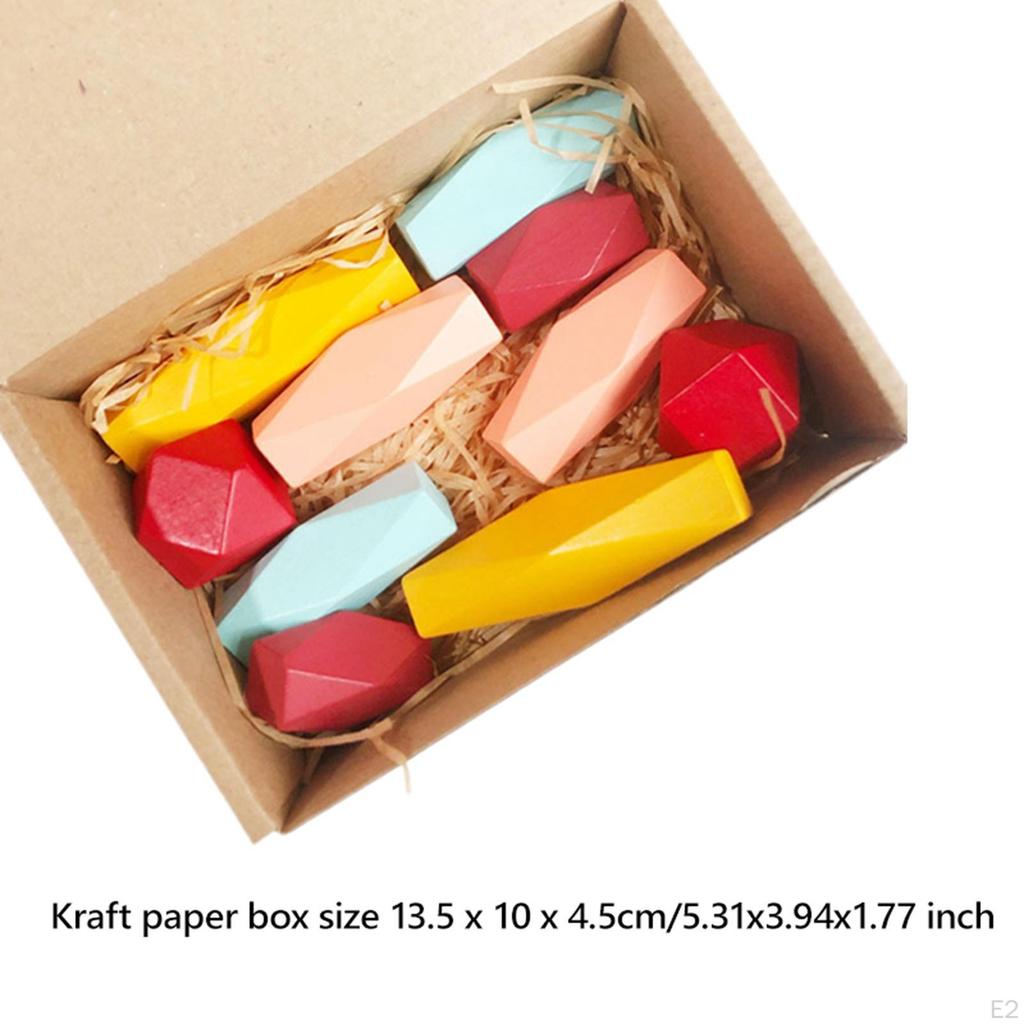 Деревянные сортировочные штабелирующие камни Красочные строительные блоки Мелкая моторика Игрушки Монтессори