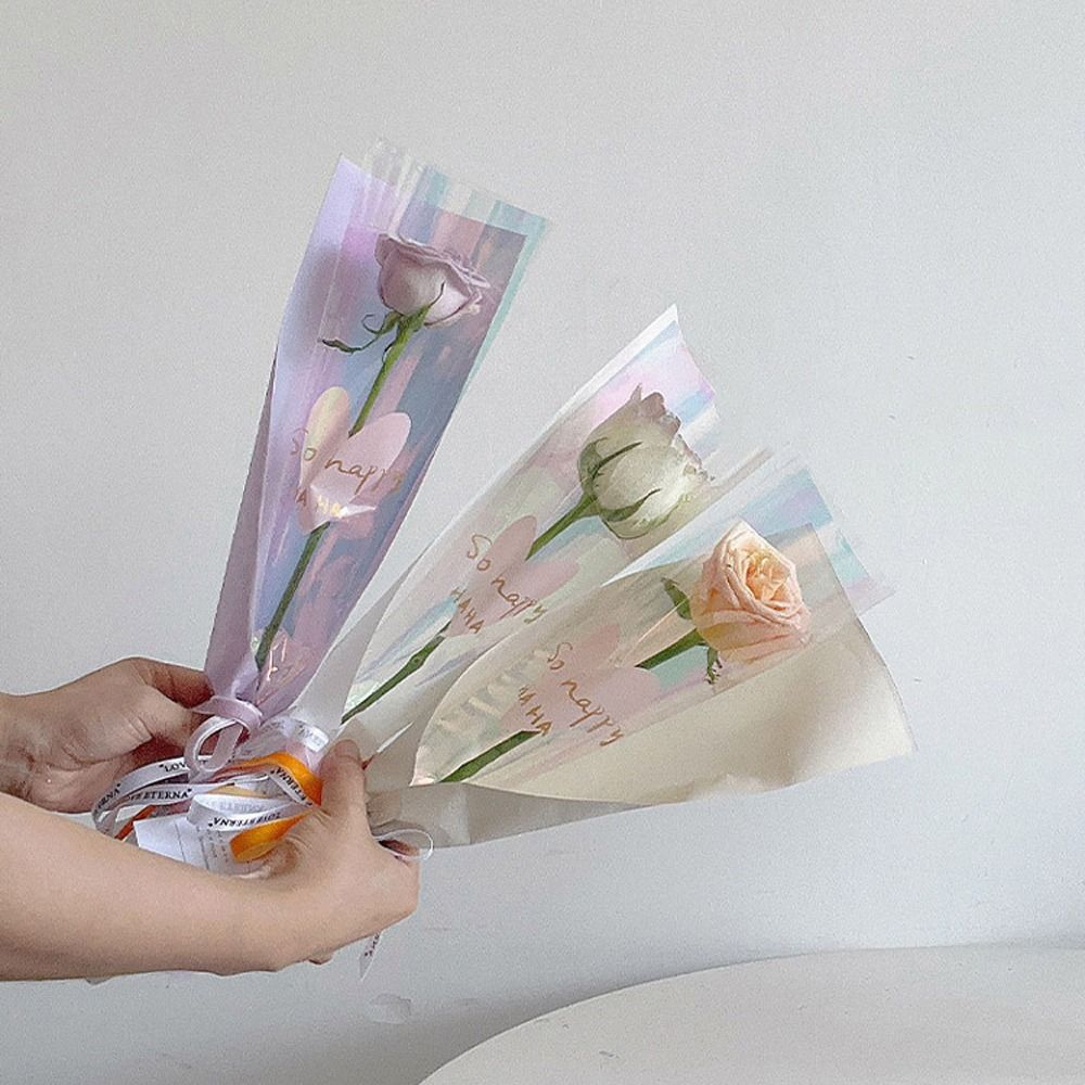 50 шт. Водонепроницаемые пакеты для упаковки букетов, пластиковые рукава для роз, пакет для упаковки цветов, цветочная упаковка