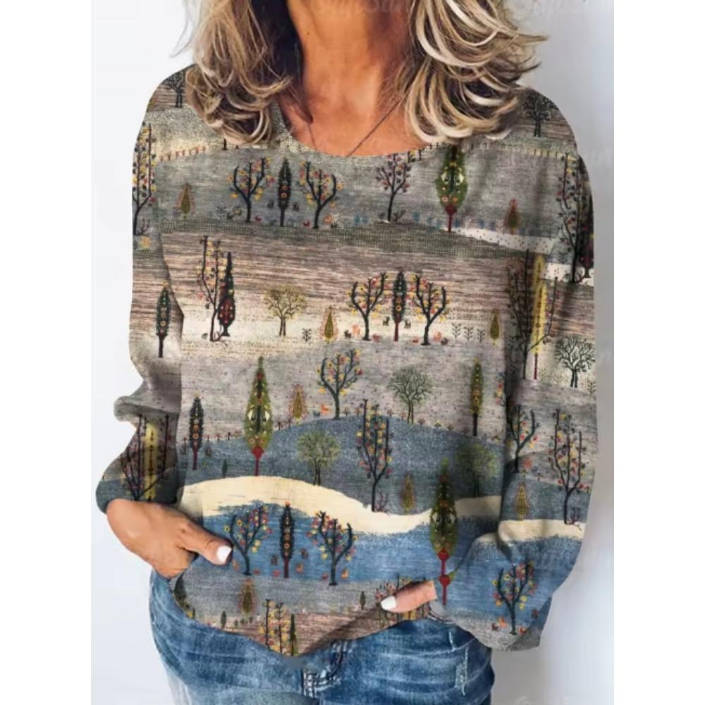 Элегантный отпуск, Просто и модно, Контраст синего и белого, Узор в тонкую полоску, Топ с 3D-принтом, Рубашка с V-образным вырезом и длинными рукавами