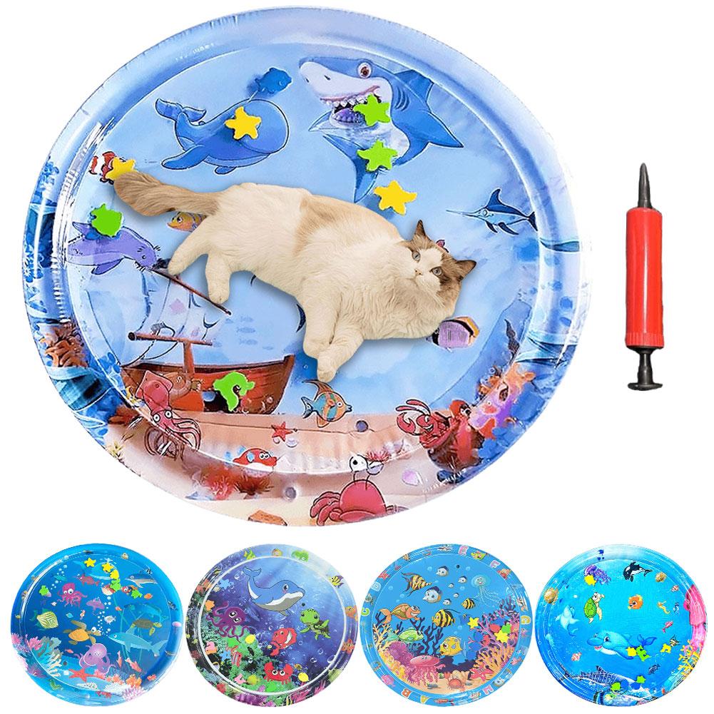 Сенсорный водный игровой коврик, надувной коврик для игр с водой на животе, летняя охлаждающая подушка для домашних кошек, сенсорная игрушка для воды