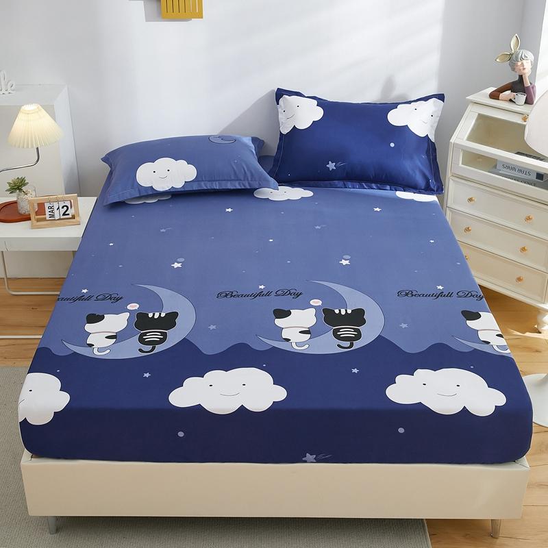 Водонепроницаемая простыня на резинке для дома, эластичная простыня, приятная для кожи, покрывало для кровати, постельное белье в цветочном стиле(Нет наволочки)