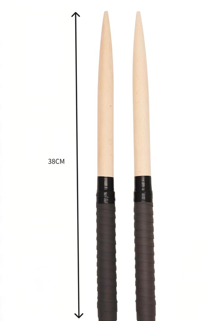 XIANJINGZC Taiko Taiko Drumstick Brush Beginner Introductory Tatacon Light 38cm Taiko Master Wooden Lightweight (Black)