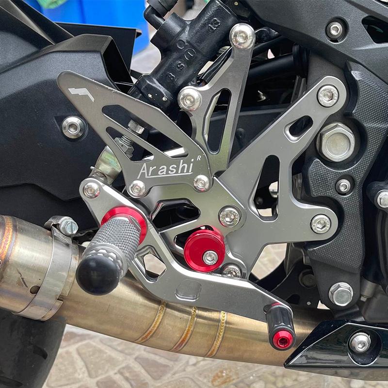 ARASHI Мотоцикл Передняя Подножка Подножки Задний Комплект Задние Подножки Для KAWASAKI NINJA400 Z400 EX400 2018-2023