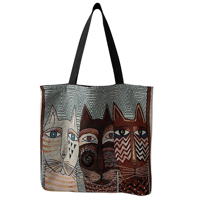 Bohemian Style Printed Bag Large Capacity Portable Mommy Bag Canvas Tote Bag Shoulder Bag