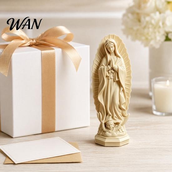 Catholic Statue Resin Virgin Mary Statue, Religious Sculpture, Blessed Holy Figurine Mother for Home Desk Decor