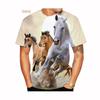 Новая Мода Лошадь 3D Принтованные Мужские и Женские Футболки Животное Лошадь Принтованные Повседневные Свободные с Коротким Рукавом Размер XS-5XL