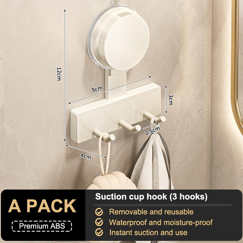 Крючки на присосках Настенная полка для хранения без сверления Для пальто, одежды и полотенец Экономия места Высокая грузоподъемность