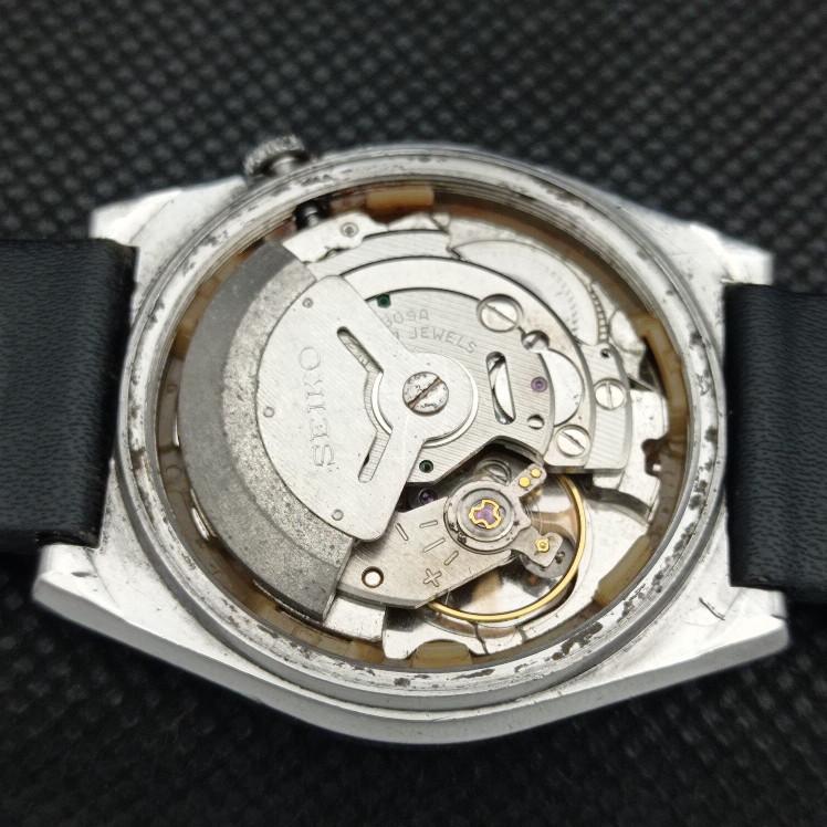 USED VINTAGE SEIKO 5 AUTOMATIC 6309A JAPAN MENS D/D WHITE WATCH 608e-a315938-9 SKU608e-a315938