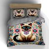 Cat floral design. Bedding Duvet cover sets Duvet covers Pillowcases gifts (1 * Duvet Cover 2 * Pillowcases, without duvet insert)