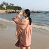 Women Top Beach Cover-up Thin Anti-UV Long Sleeves Solid Color Loose Soft Casual Lapel Spring Summer AC Shirt Sun Protection Coat