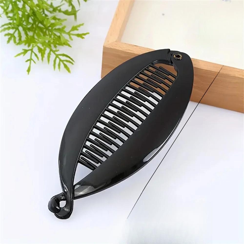 3 шт./набор Заколки-крабы для волос в форме рыбок Зажим для хвоста для женщин девушек Заколки-бананы Крабы Черные Аксессуары для укладки волос