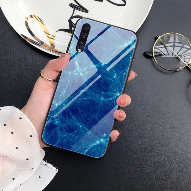 Background Marble Case For Samsung Galaxy A52 A70 A71 A73 A53 A13 5g A03 A72 A22 A21s A03 Core A42 Tempered Glass Capinha Cover
