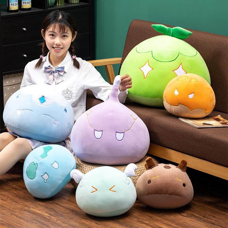 30/40/50CM Kawaii Plush Genshin Impact Pillow Cute Slime Elemental Peluche Toys Stuffed Soft Game Dolls Cushion Kids Gifts
