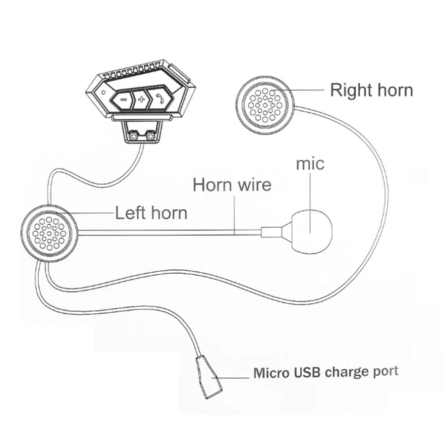 Перезаряжаемая мотоциклетная беспроводная Bluetooth-гарнитура для шлема, наушник, динамик