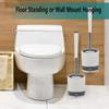 Набор щетки и держателя для унитаза, щетка для унитаза и держатель для организации ванной комнаты, силиконовая щетка для унитаза с мягкой щетиной