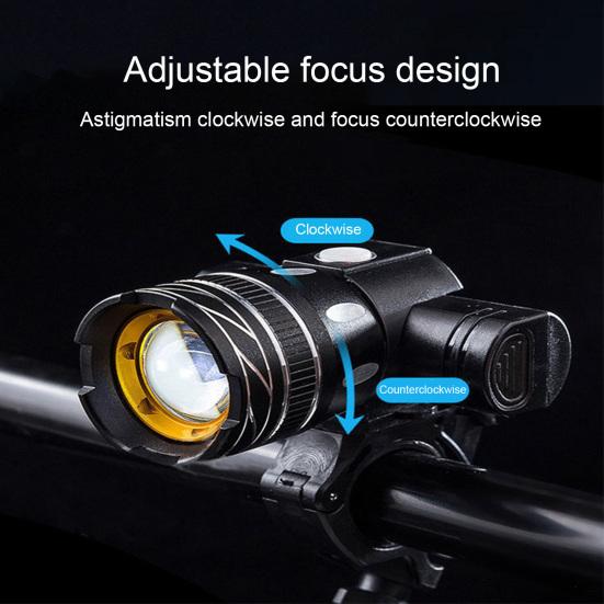 Велосипедная фара Алюминиевый сплав Водонепроницаемая Зум USB Перезаряжаемая Режимы Регулируемая МТБ Дорожный Горный велосипед Ночная езда Светодиодная передняя лампа