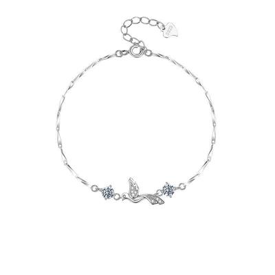 Новые аксессуары French Haute Couture, легкая роскошь, браслет из стерлингового серебра S925 с синим эвкалиптом и птицей для женщин
