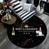Мягкий игровой коврик в стиле французского шампанского с 3D-печатью Moet &; Круглый ковер Chandon Area, противоскользящий декоративный коврик для йоги для домашних животных.