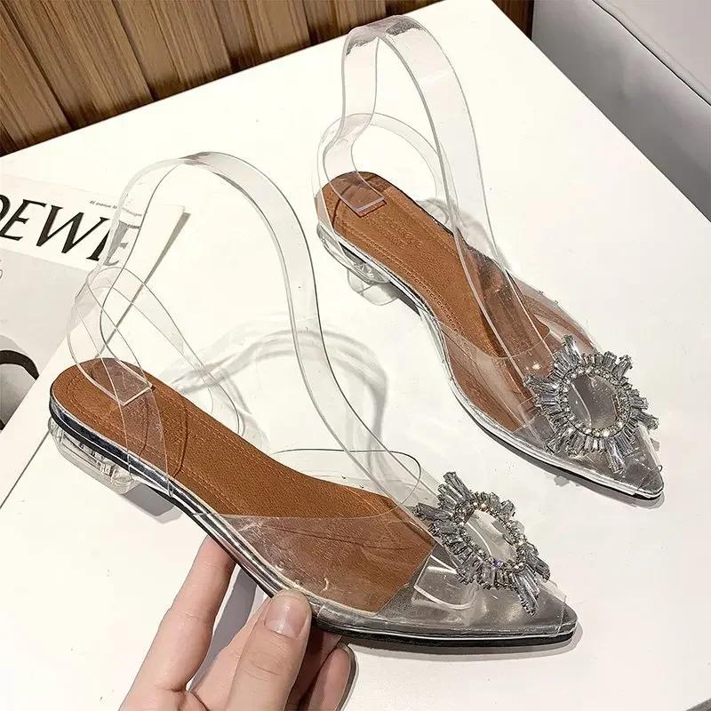Мода Весна и Осень Мода Новые Сексуальные Босоножки на Высоком Каблуке Свадебные Прозрачные Банкетные Удобные Хрустальные Женские Высокие Каблуки