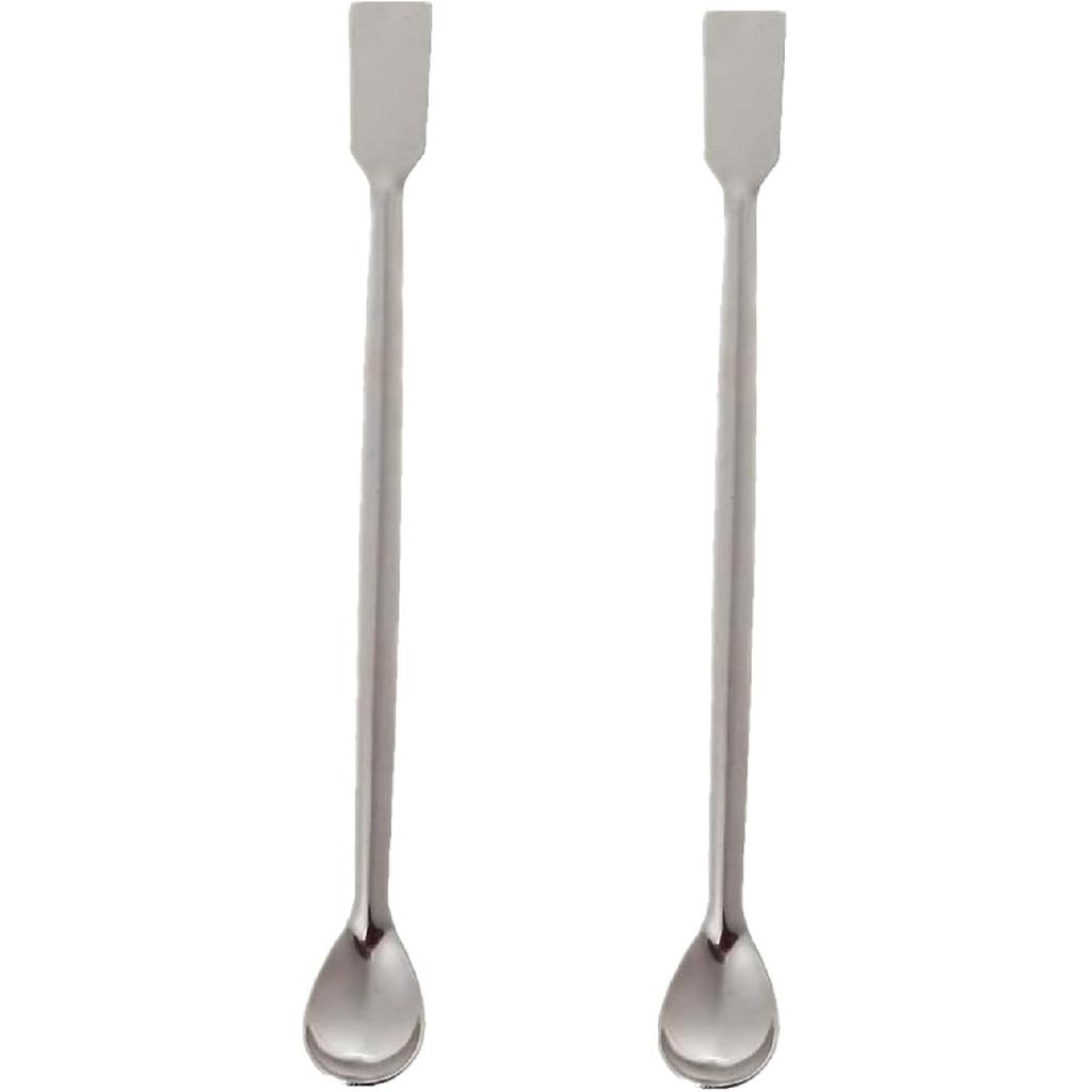 2 Pcs Gold Silver Melting Long Handle Stainless Steel Spoon Stirring Rod Spoon Melting Casting Refining Gold Silver Tool Multifunctional Coffee