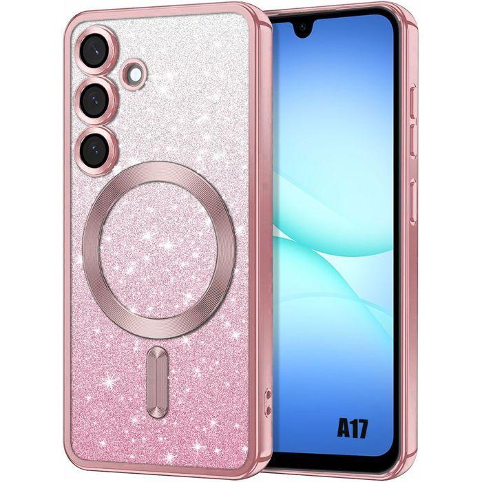 Защитный чехол - BOOLING - для Samsung Galaxy A17 4G/5G - Мягкий силикон - Ударопрочный - Искрящийся розовый