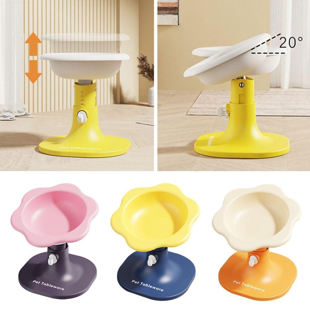 Stable Adjustable Height Angle Cat Bowl Dual-use Neck-protecting Pet Bowls Anti-rollover Pet Feeder