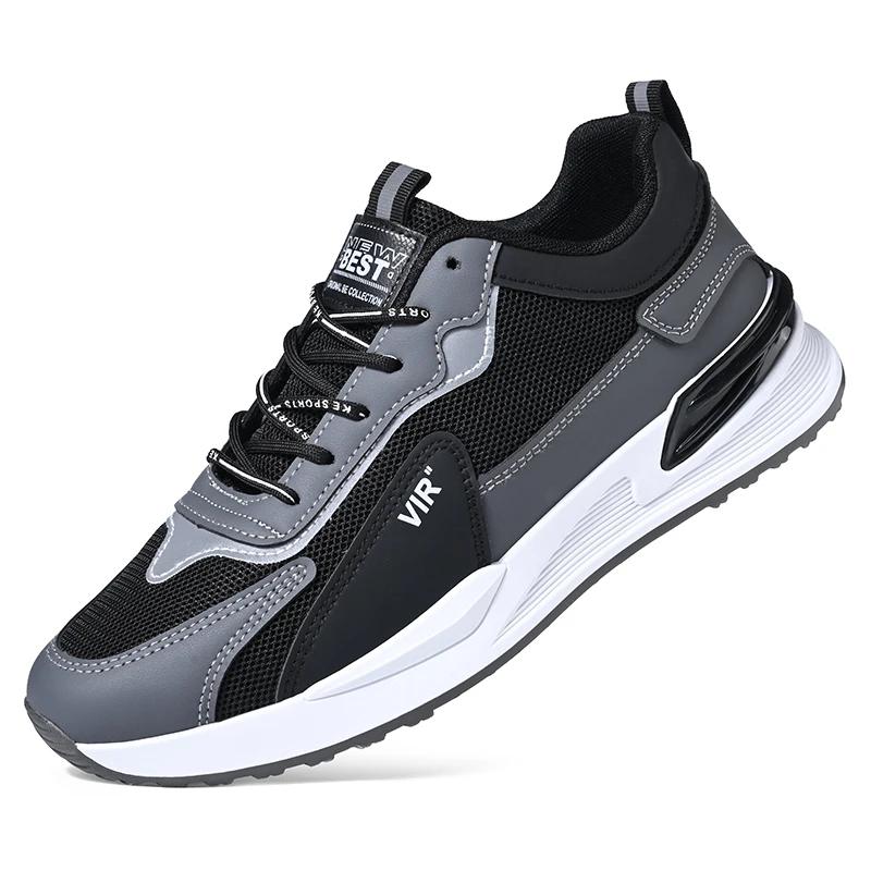 Мужская обувь 2024 года, новые модные кроссовки для мужчин, кожаная обувь, удобная легкая повседневная обувь для прогулок на открытом воздухе