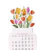 Новогодний настольный календарь с цветущими цветами, перекидной календарь в форме цветов для дома