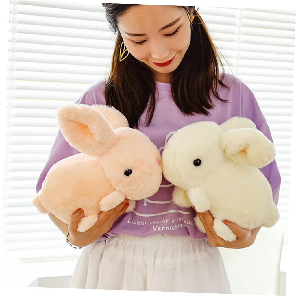 LIFKOME Fluffy Plush Rabbit Pillow, Stuffed Animal, Perfect for Birthdays, Celebrations, and Christmas, 20cm, White