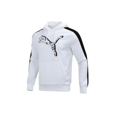 Puma Повседневная толстовка с капюшоном и полосками по бокам, унисекс, с длинным рукавом, белая 534513-02