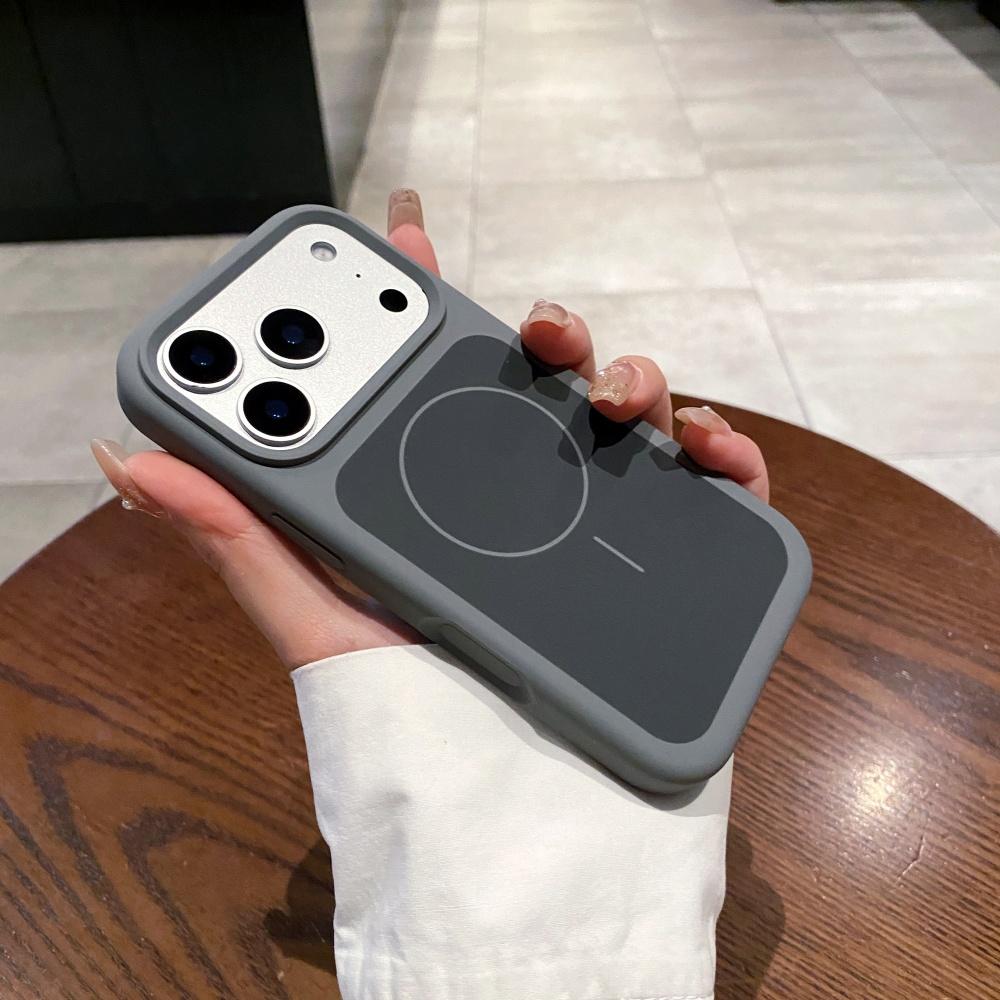Оригинальный однотонный жидкий силикон для чехла MagSafe для iPhone 17 Pro 17 Pro Max, большое окно, ощущение кожи, противоударный чехол