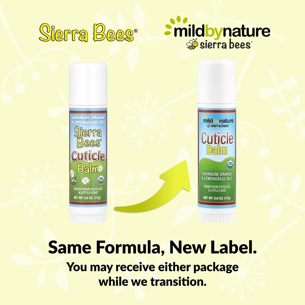 Mild By Nature Sierra Bees™, Cuticle Care Balm Stick, Geranium, Orange & Lemongrass, 0.6 Oz (17 G)