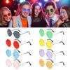 Women Men Disco Hippie Eyewear Metal Sunglasses Circle Glasses Round Sunglasses