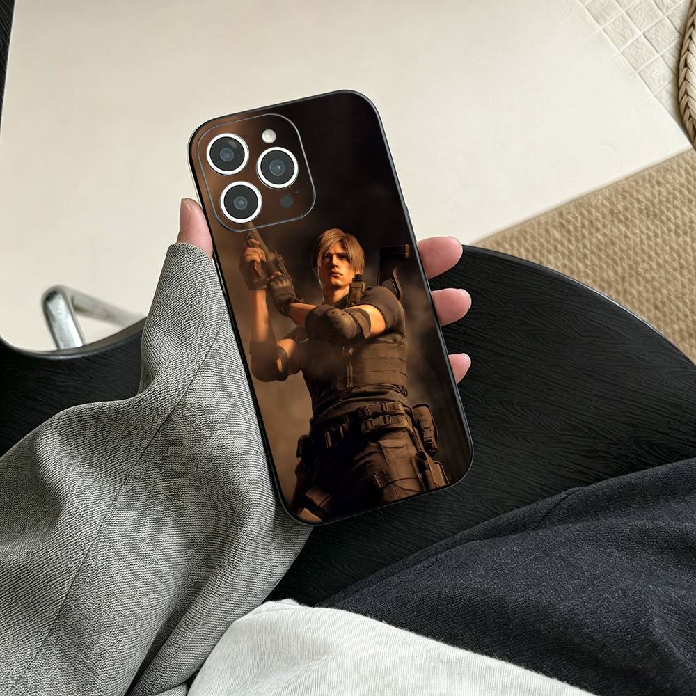 Чехол для телефона Resident Evil Requiem Leon S для iPhone 17, 16, 15, 14, 13, 12, 11 Plus, Pro Max, Другие Мягкий черный чехол