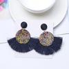 Circular Tassel Earrings Charm Geometric Fringe Earrings Fashion Big Earrings  Valentine's Day