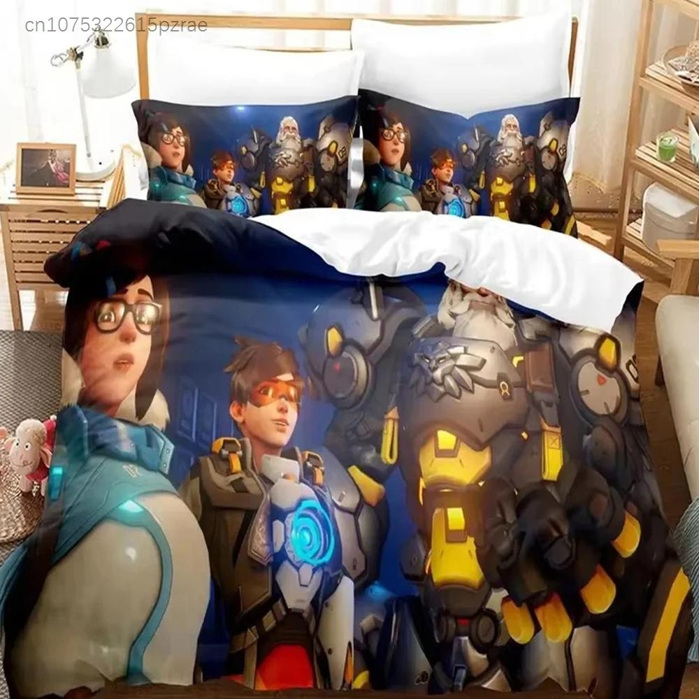 Комплект постельного белья Game Overwatch для мальчиков и девочек Twin Queen Size Пододеяльник Наволочка Кровать для детей и взрослых Мода Домашний текстиль Текстиль